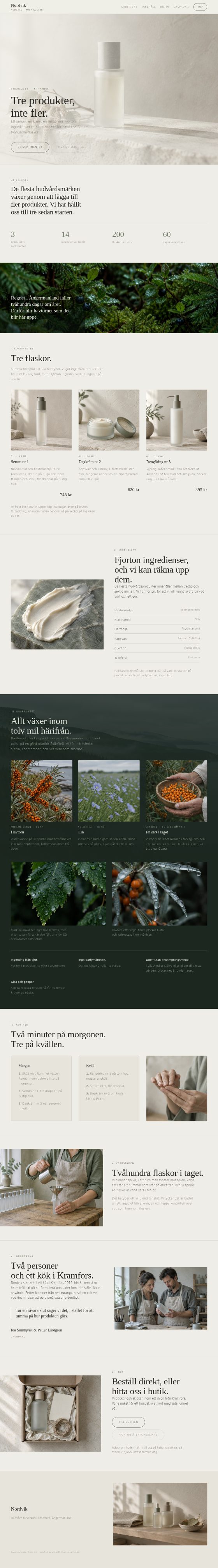 The Nordvik home page from top to bottom